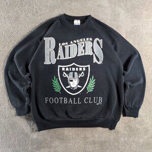 VTG Rare Tultex LA Raiders Black Crewneck Sweatshirt Size‎ XL Made In USA